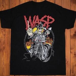 Gildan Reprinted Shirt  Wasp Skull Biker T-Shirt.